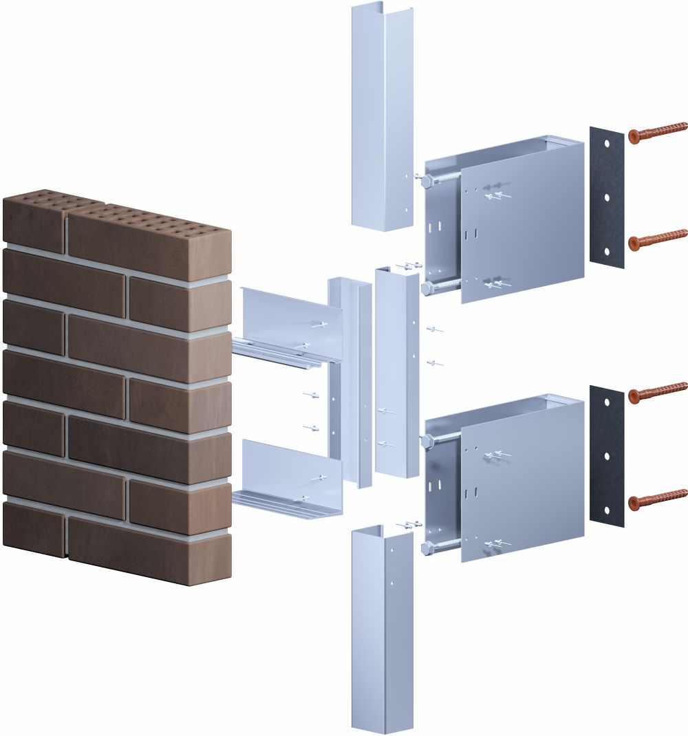 Купить в Москве систему крепления вентфасада для облицовочного кирпича